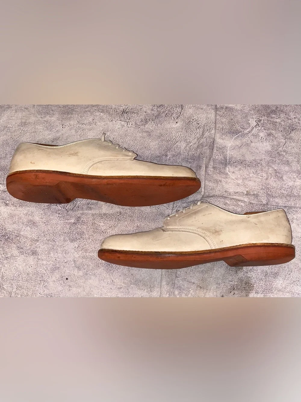 Vintage Cole Haan Made In USA White Bucks Leather Nubuck Derby Shoes Prep Ivy 11